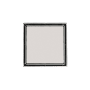 Polished stainless steel square drain cover with center opening and dark border frame.