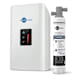 White instant hot water tank and filtration system with digital display, featuring compact rectangular design and control pan