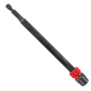 Black extension shaft with hexagonal drive end and red grip band near the socket end.