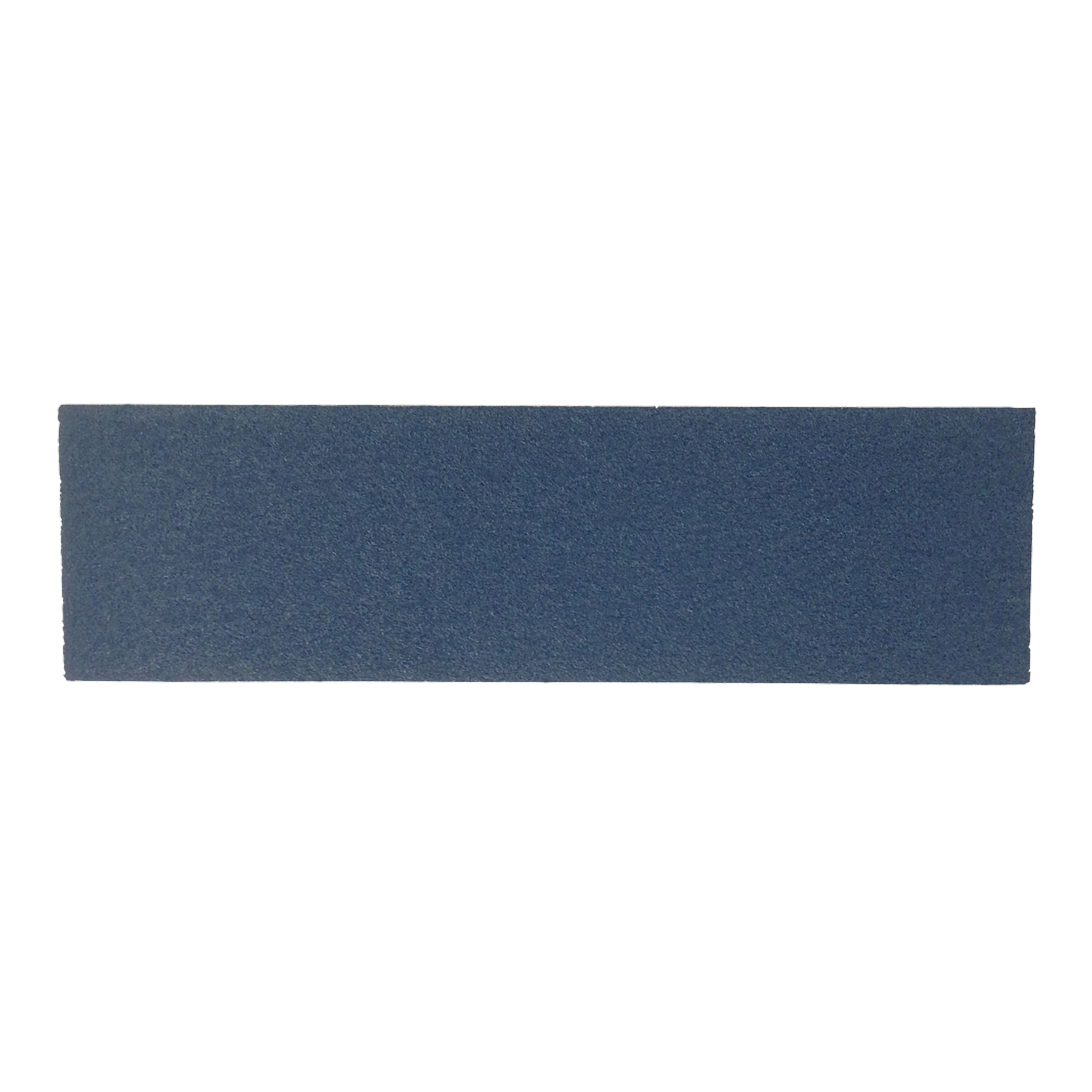 Rectangular sanding sheet with gray abrasive surface and adhesive backing.