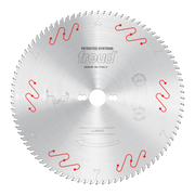 Freud LU5B05 300mm circular saw blade with carbide teeth and red mechanical clamping system markings, made in Italy.