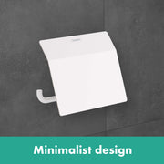 Hansgrohe 41753700 AddStoris Toilet Paper Holder with Cover in Matte White
