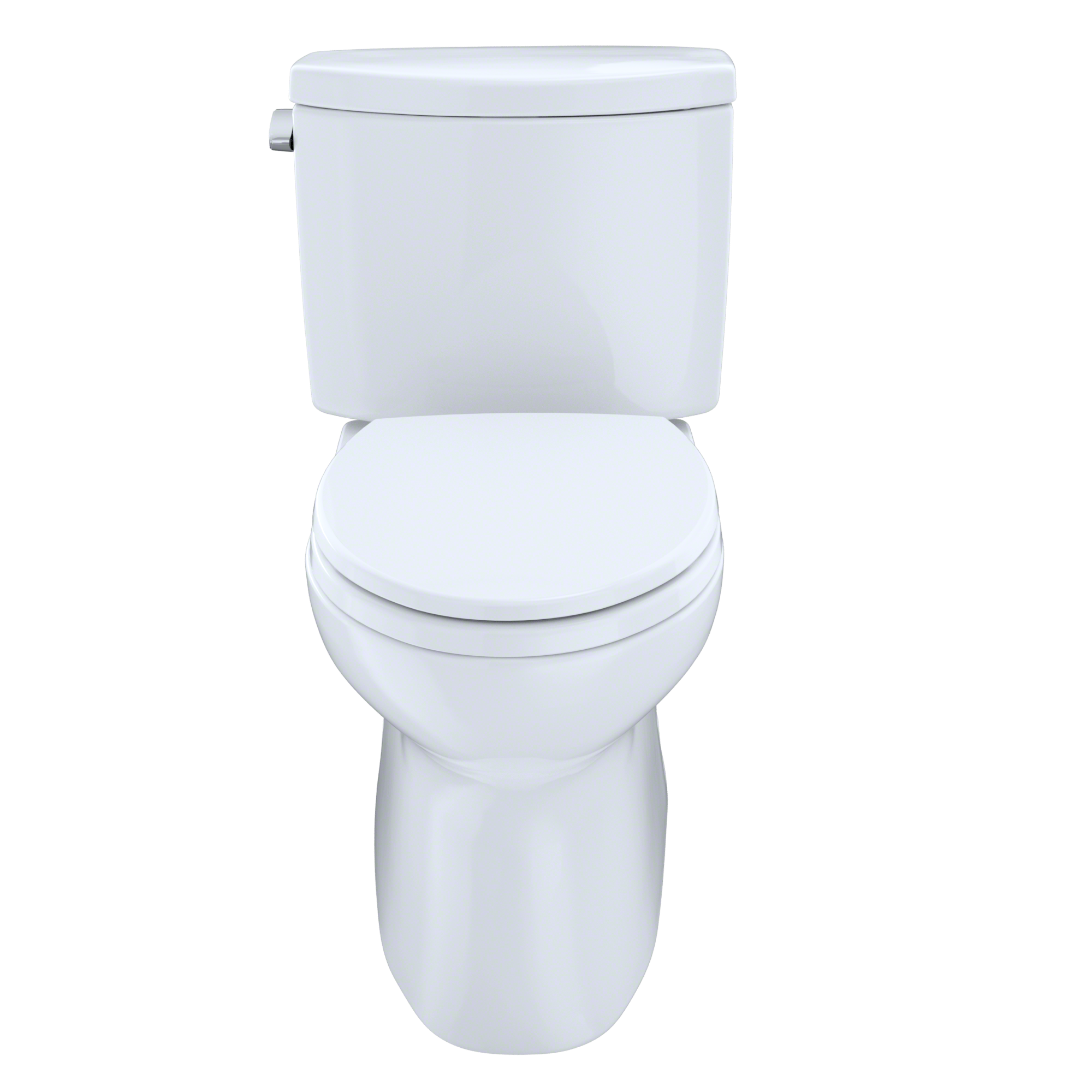 Toto Vespin II Two Piece Elongated Universal Height Toilet with CEFIONTECT and Right Hand Lever 1.28 GPF Less Seat in Cotton White