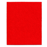 Red sanding sheet with coarse grit surface, 4-1/2 by 5-1/2 inches.