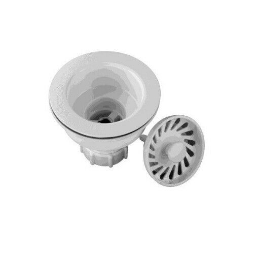 JB PRODUCTS JBC101 Signature Series Two Piece Kitchen Sink Strainer: Polar White