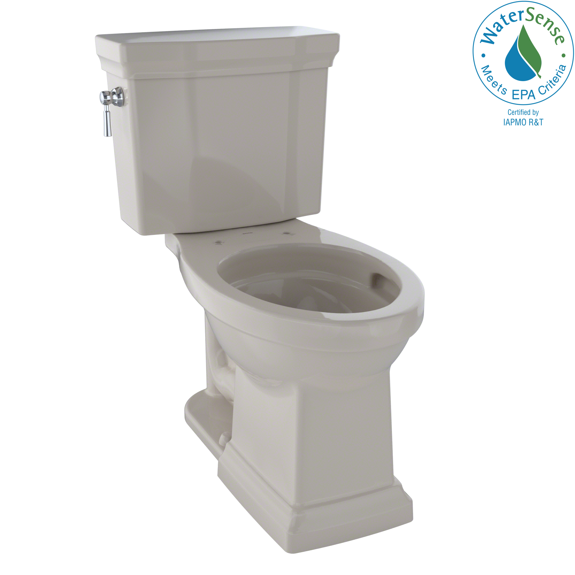 Toto Promenade II Two Piece Elongated Universal Height Toilet with CEFIONTECT 1.28 GPF Less Seat in Bone