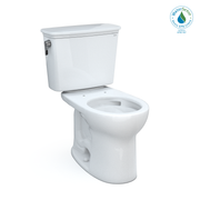Toto Drake Transitional Two Piece Round Transitional Tornado Flush Universal Height Toilet with CEFIONTECT 1.28 GPF Less Seat in Cotton White
