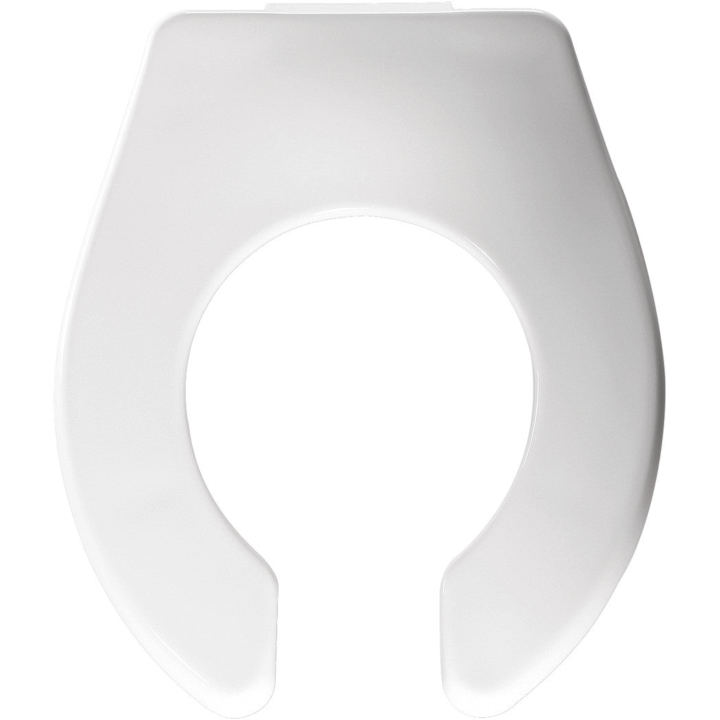 Bemis BB955CT 000 Baby Bowl Open Front Less Cover Commercial Plastic Toilet Seat in White with STA-TITE Commercial Fastening System Check Hinge and DuraGuard