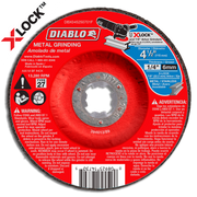 Diablo 4-1/2 inch Type 27 metal grinding disc with gray abrasive surface and red backing label.