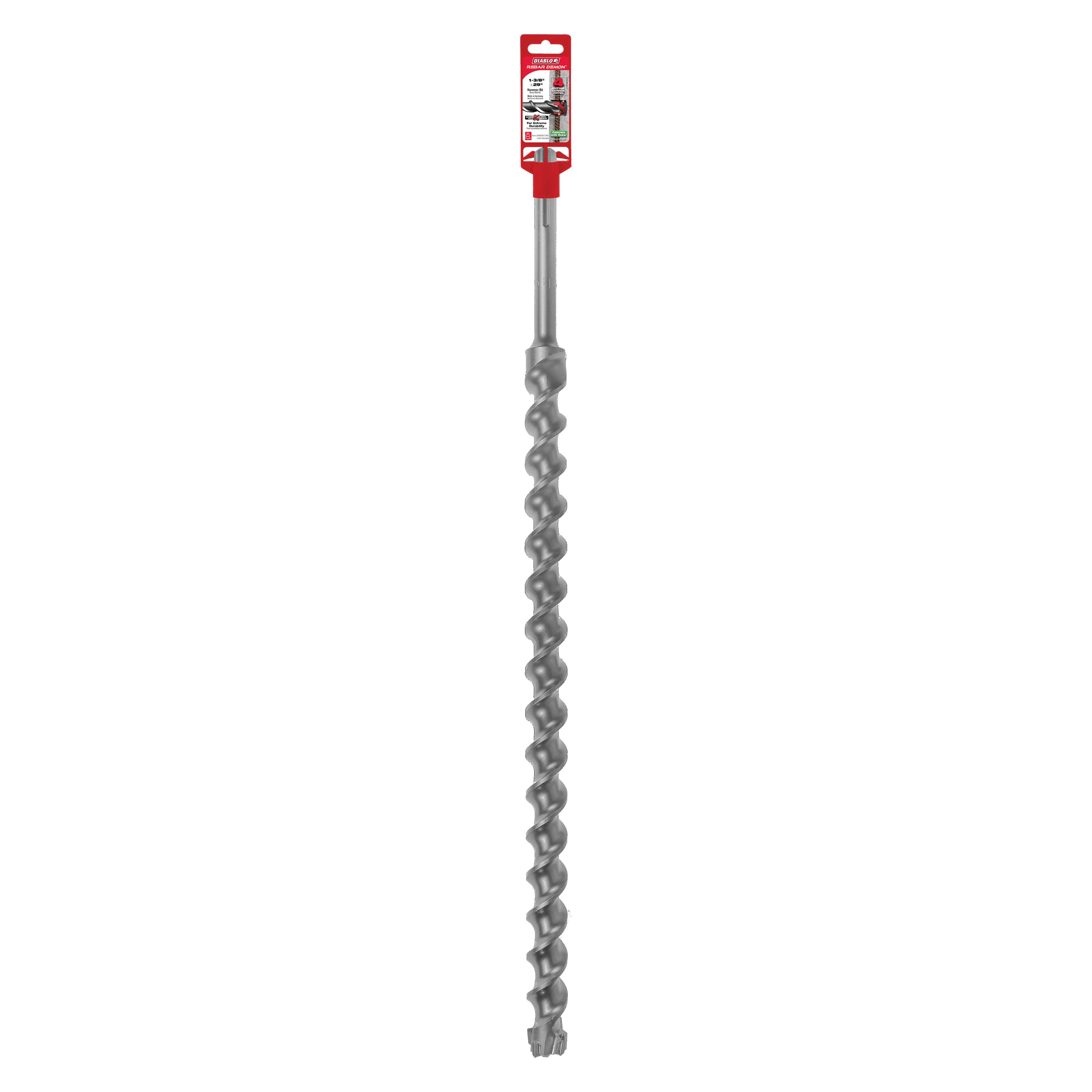 Diablo DMAMX1340 1-3/8 in. x 24 in. x 29 in. Rebar Demon SDS-Max 4-Cutter Carbide-Tipped Hammer Drill Bit - 10 Pack