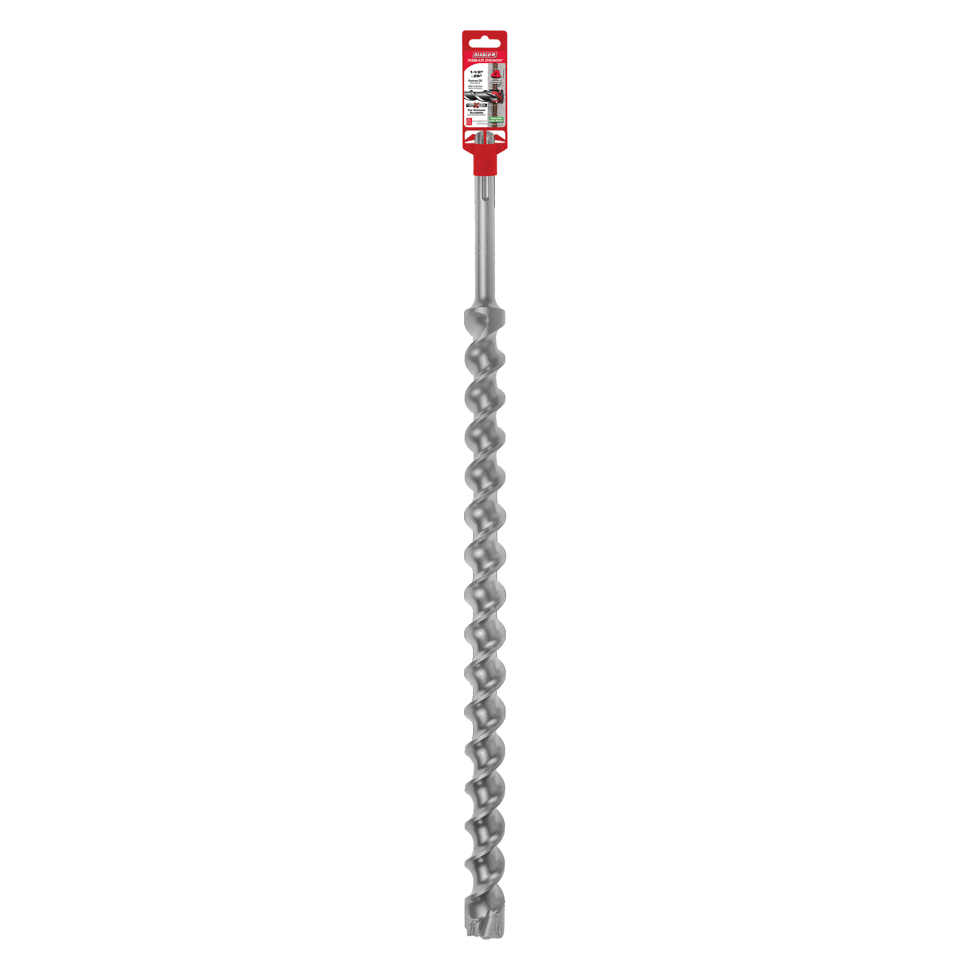 Diablo DMAMX1370 1-1/2 in. x 24 in. x 29 in. Rebar Demon SDS-Max 4-Cutter Carbide-Tipped Hammer Drill Bit - 5 Pack