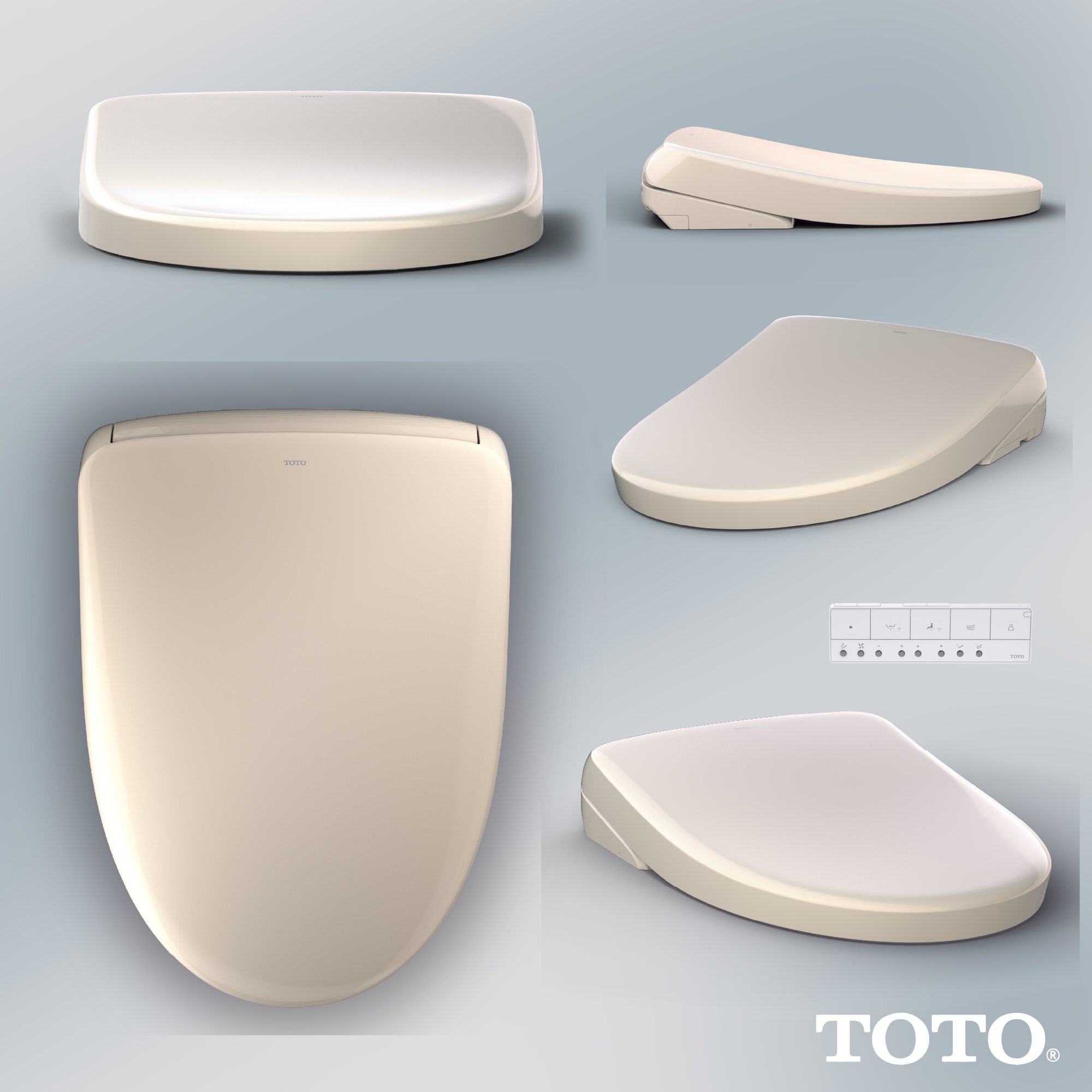 Toto S7A Bidet Seat with Remote - Contemporary Elongated in Sedona Beige