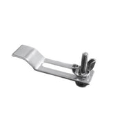 Metal extension clip with lever arm, flat mounting head, and threaded bolt fastener.