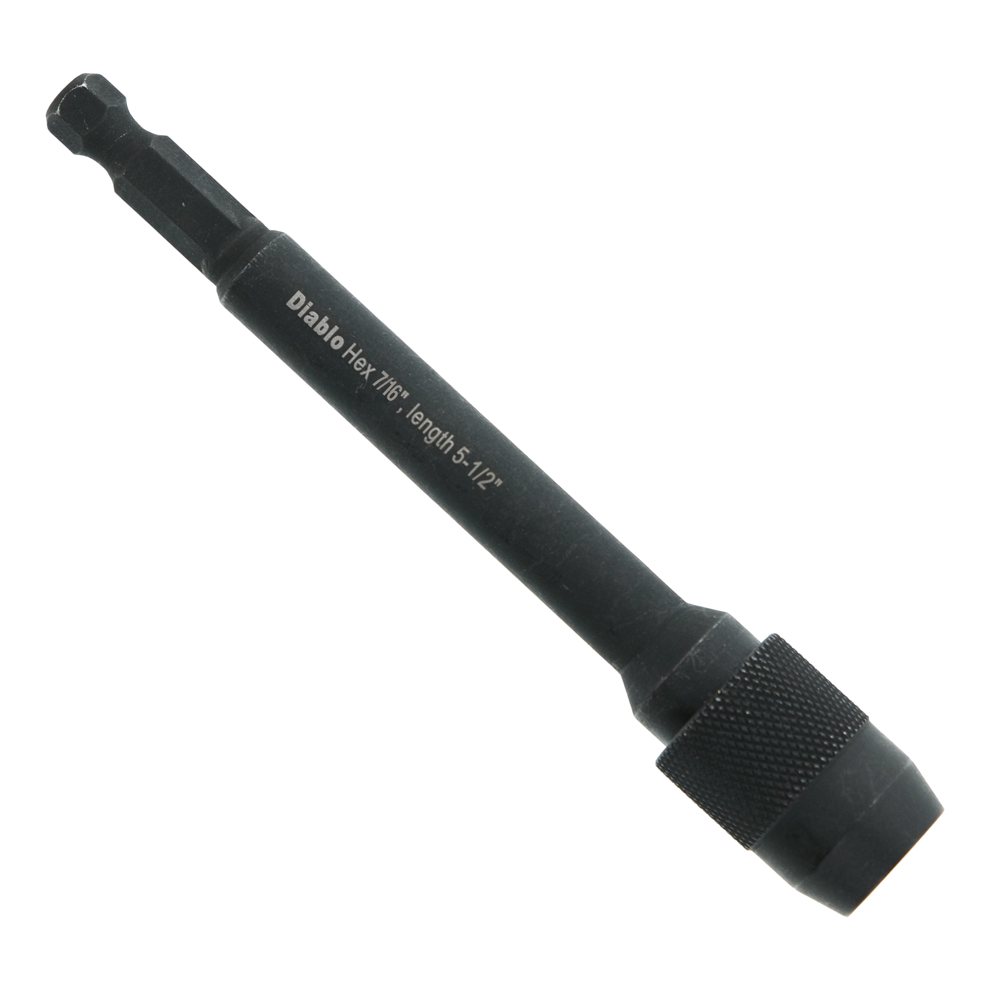 Black Diablo universal extension with hex shank and textured grip collar.