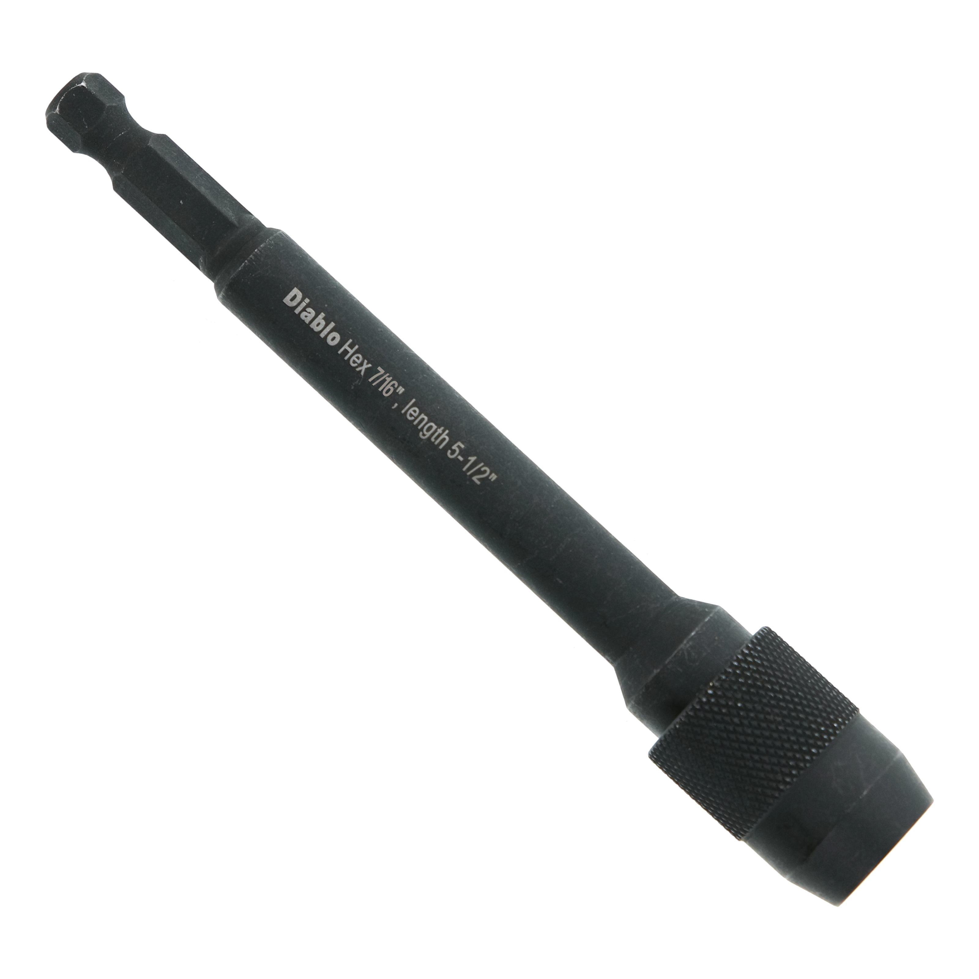 Black Diablo universal extension with hex shank and textured grip collar.