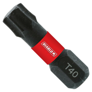Black Diablo Torx drive bit with red band and T40 marking on shaft.