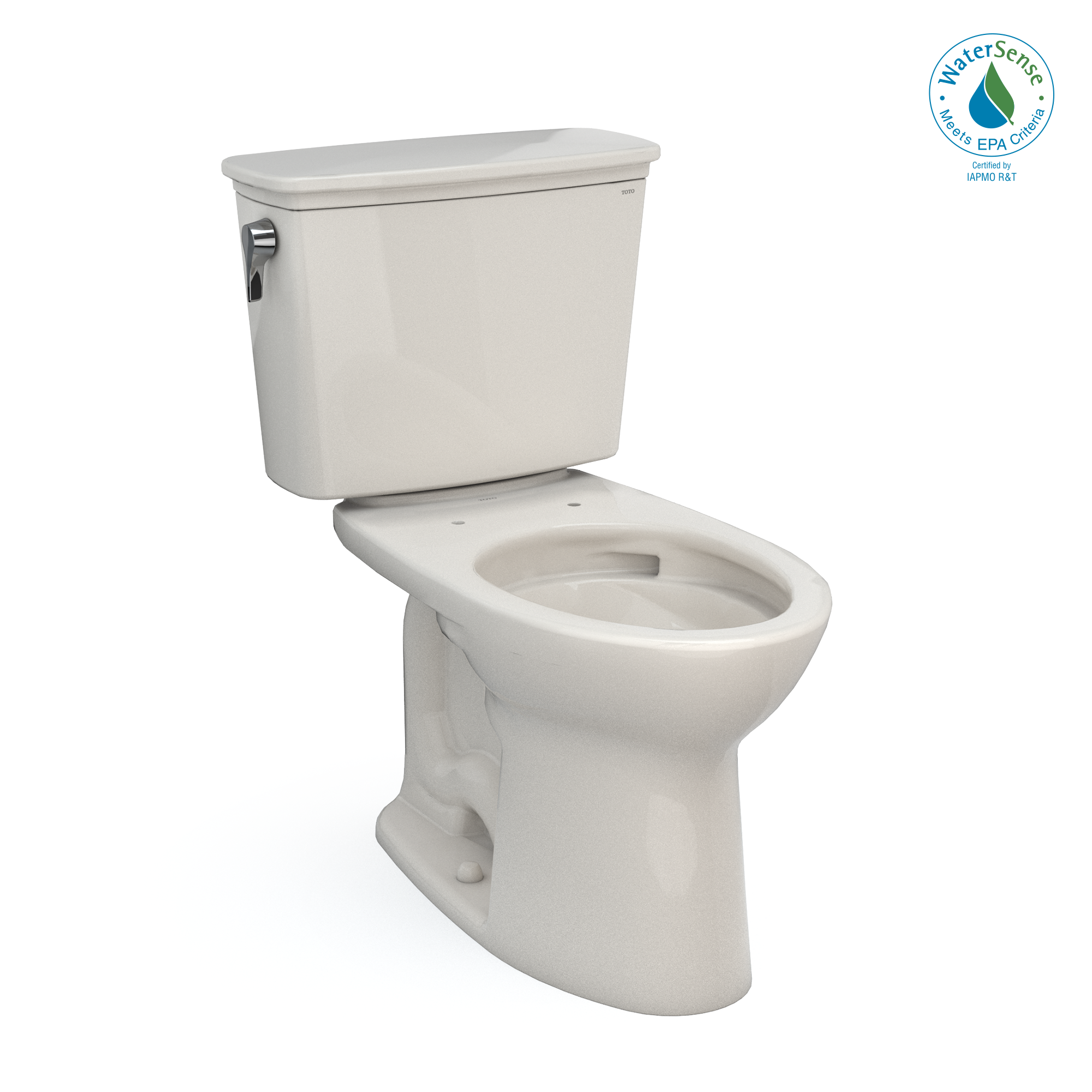 Toto Drake Two Piece Elongated Transitional Tornado Flush Toilet 1.28 GPF Less Seat in Sedona Beige