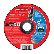 Red Diablo metal cut-off disc with thin kerf design, 5 inch diameter, 1mm thickness, for angle grinders.