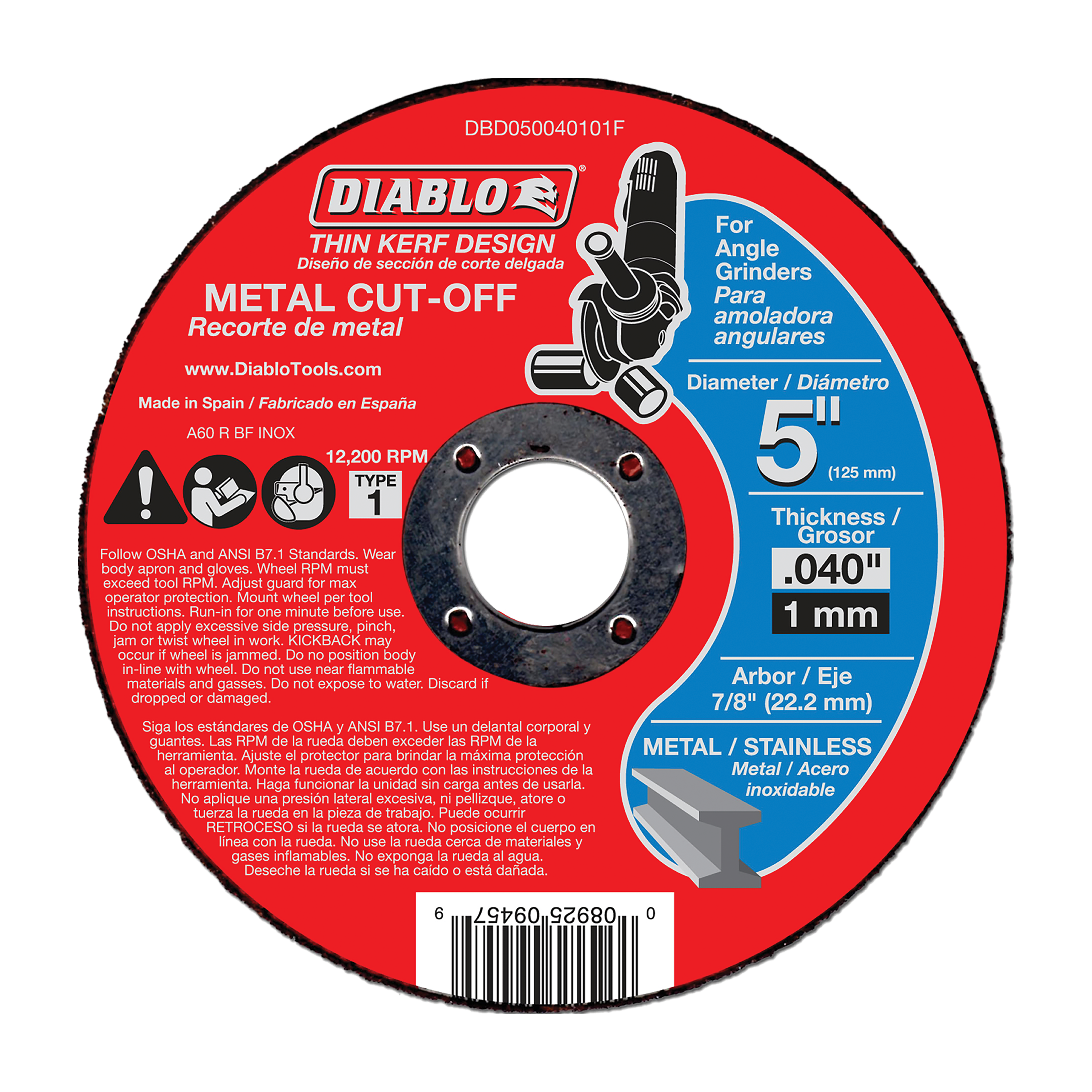 Diablo DBD050040110F 5 in. Metal Cut Off Disc - Thin Kerf (10-Pack)