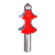 Freud corner beading bit with red cutting head and steel shaft, 1-1/4" diameter.