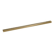 Satin bronze linear drain grate with parallel slat pattern, 60 inches long.