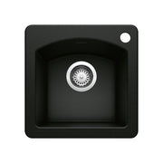Blanco 442915: Diamond Collection 15" Drop-in or Undermount Mount Bar Sink - Coal Black