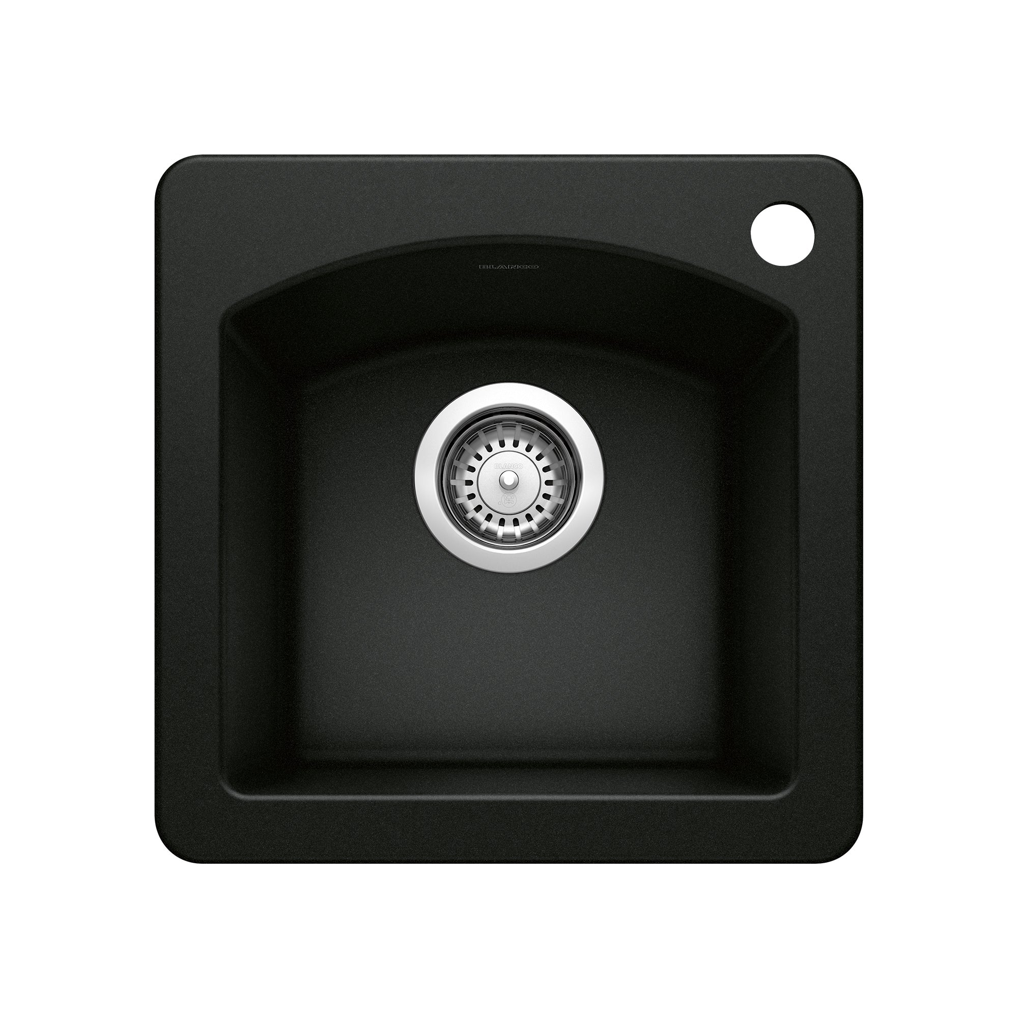 Blanco 442915: Diamond Collection 15" Drop-in or Undermount Mount Bar Sink - Coal Black