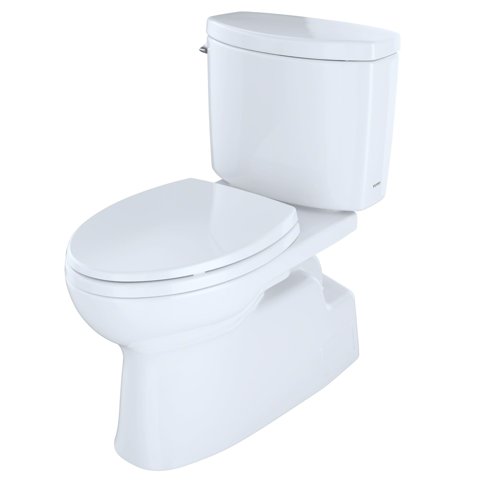 Toto Vespin II Two Piece Elongated Universal Height Toilet with CEFIONTECT 1.28 GPF Less Seat in Cotton White