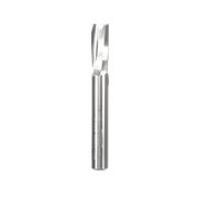 Freud 73-214 1/2" diameter O-flute upspiral router bit with metal shank and cutting head.