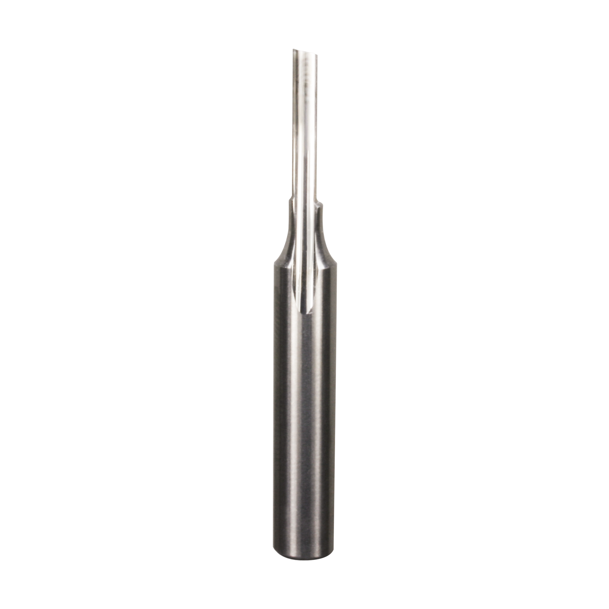 Freud 71-040 1/8" diameter O-flute straight router bit with single flute and cylindrical shank.