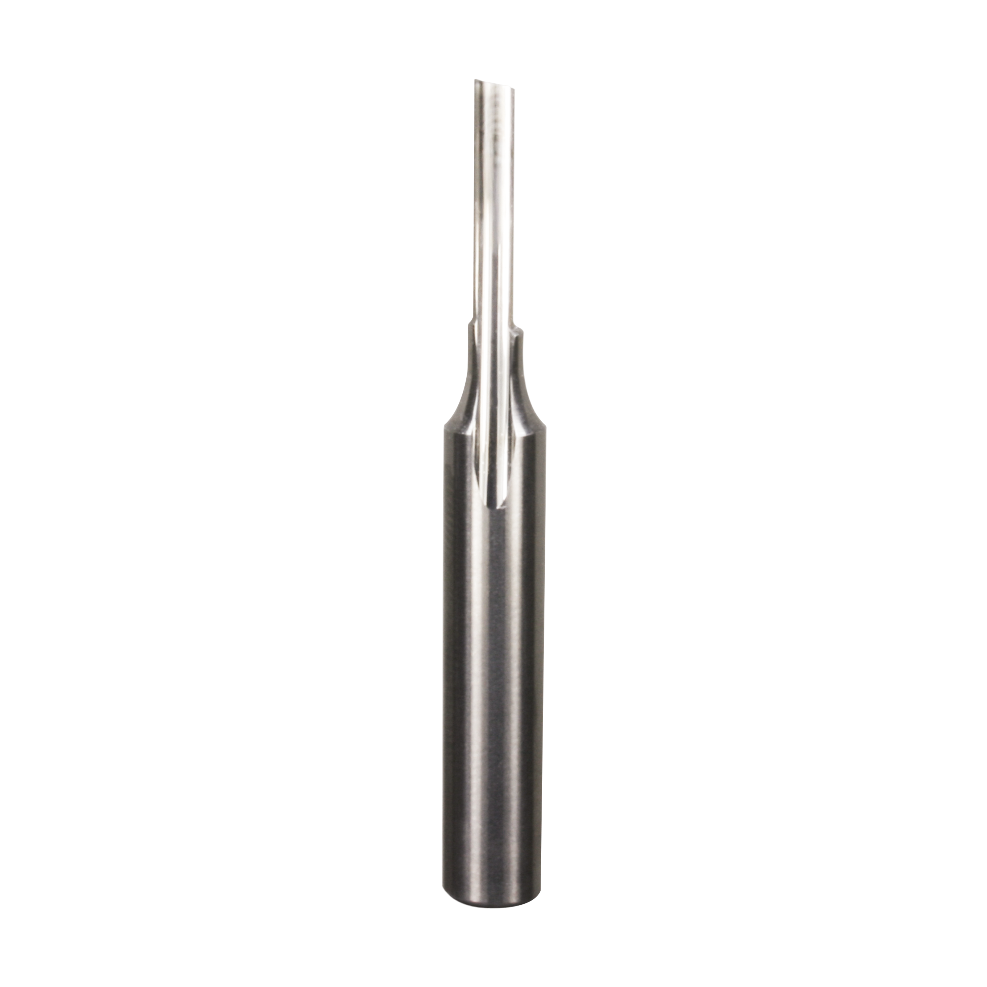 Freud 71-040 1/8" diameter O-flute straight router bit with single flute and cylindrical shank.