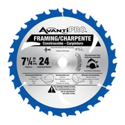 Avanti Pro 7-1/4" circular saw blade with 24 teeth and blue rim for framing and carpentry applications.