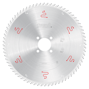 Freud 470mm circular saw blade with silver steel body, white center bore, and multiple teeth around perimeter marked with red