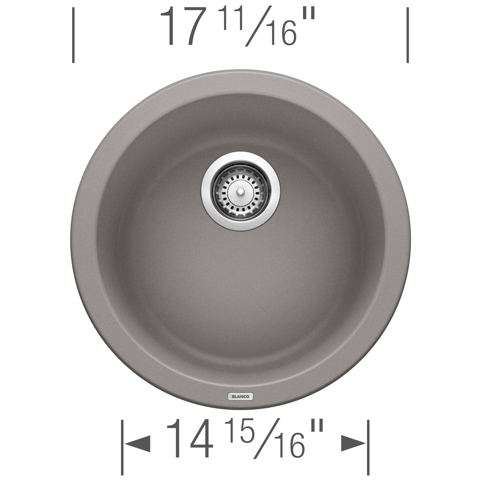 Blanco 513382 Rondo Bar Sink, Silgranit II: Metallic Gray