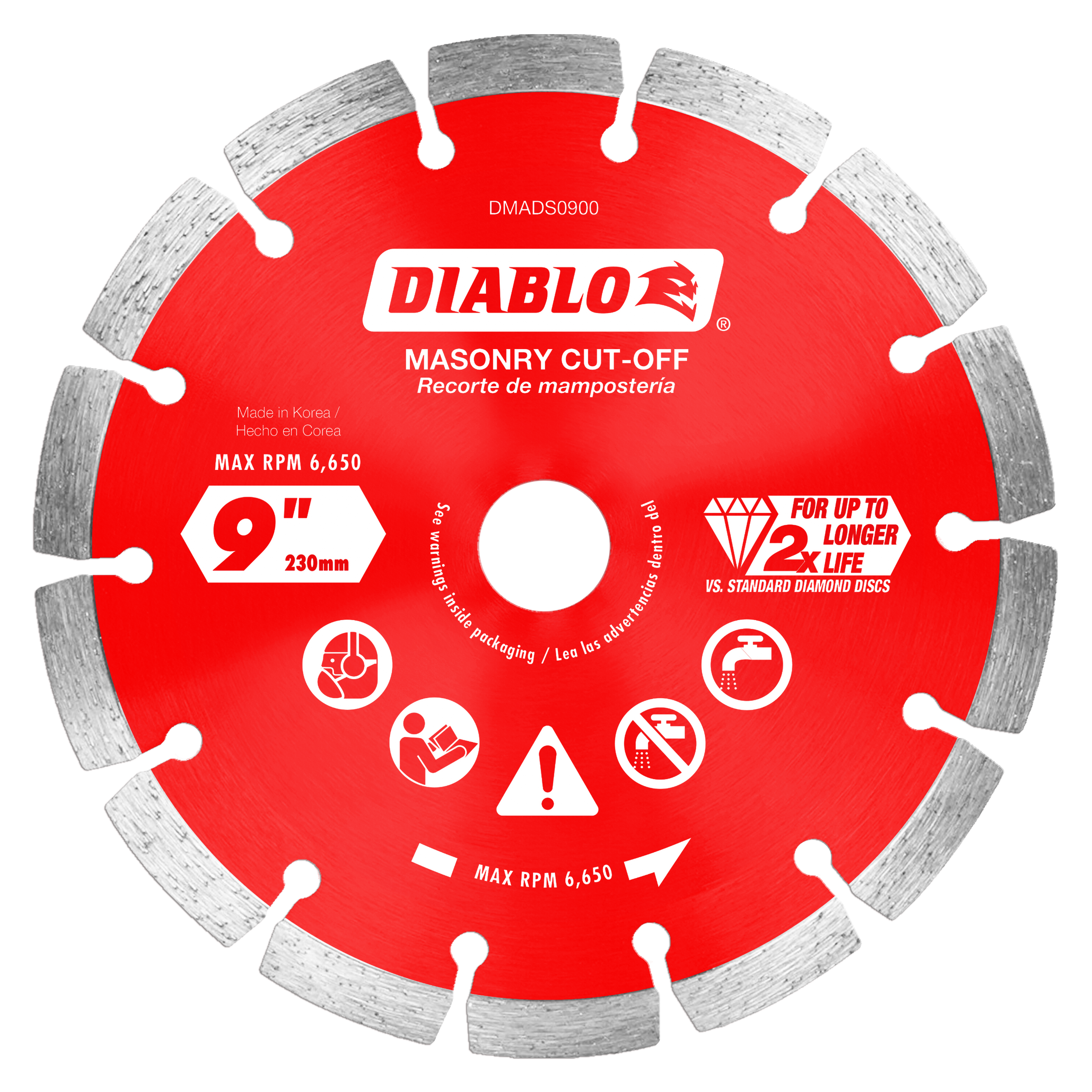 Diablo DMADS0900 9 in. Diamond Segmented Cut-Off Discs for Masonry