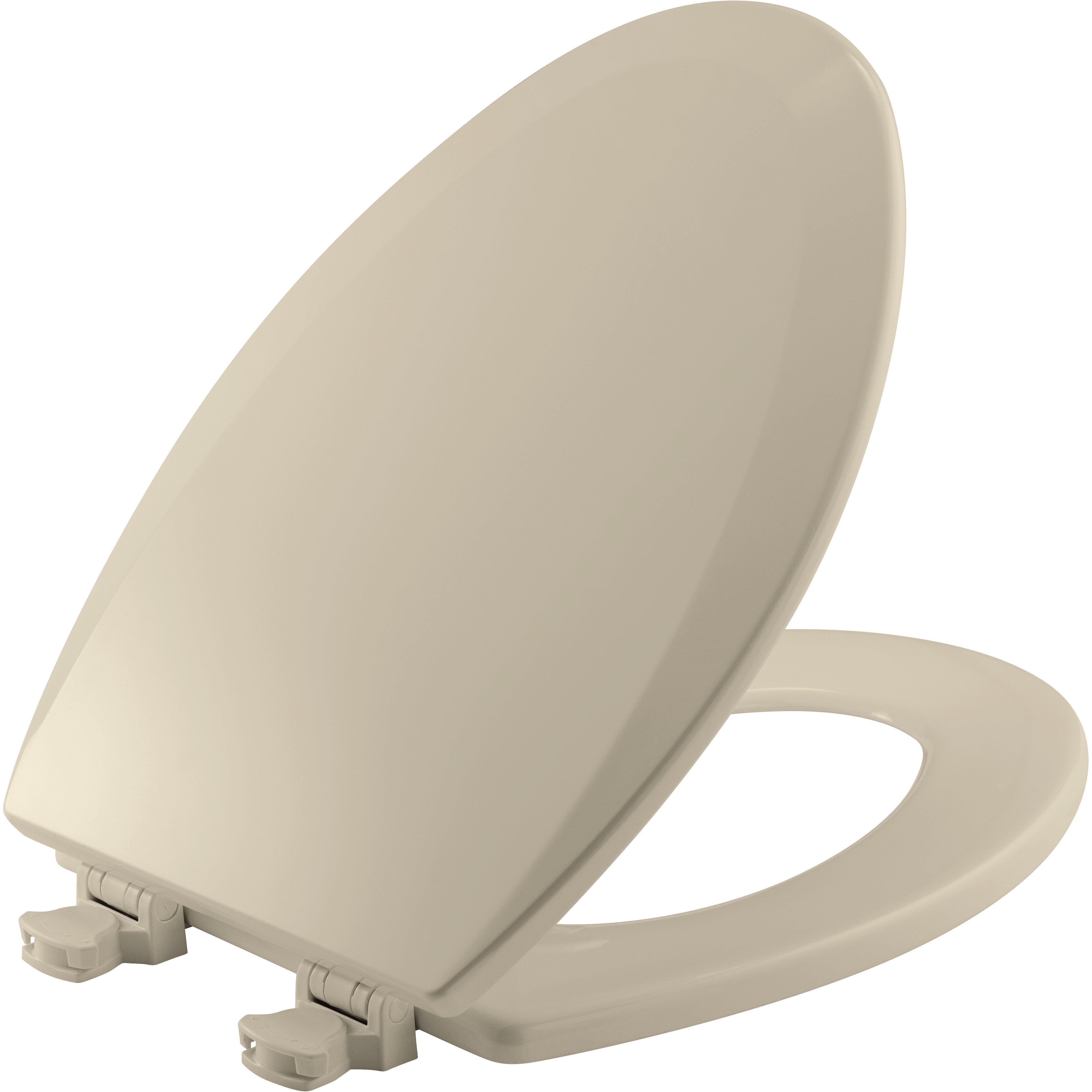 Bemis 1500EC 146 Elongated Enameled Wood Toilet Seat in Almond with EasyClean Hinge
