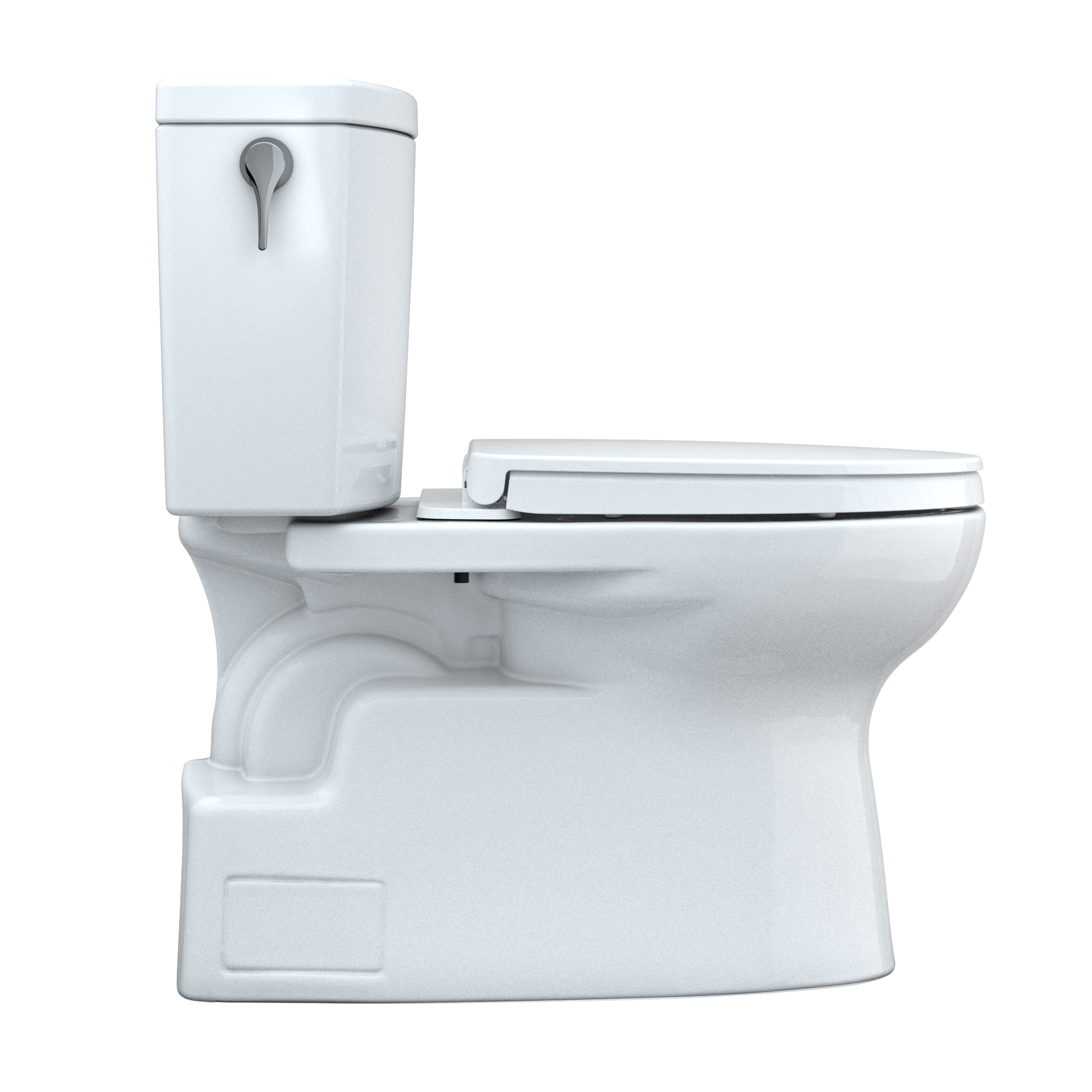Toto Vespin II 1G Two Piece Elongated Auto Flush Washlet+ Ready Universal Height Toilet with CEFIONTECT 1.0 GPF with SS124 SoftClose Seat in Cotton White