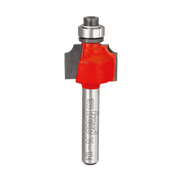 Freud beading router bit with red cutting head, silver shaft, and bearing collar.