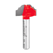 Router bit with red cutting head and silver shank marked "Freud 39-100" for cove and bead grooving.