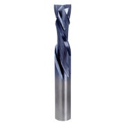 Half-inch diameter double compression router bit with spiral flutes and gray metallic shank.