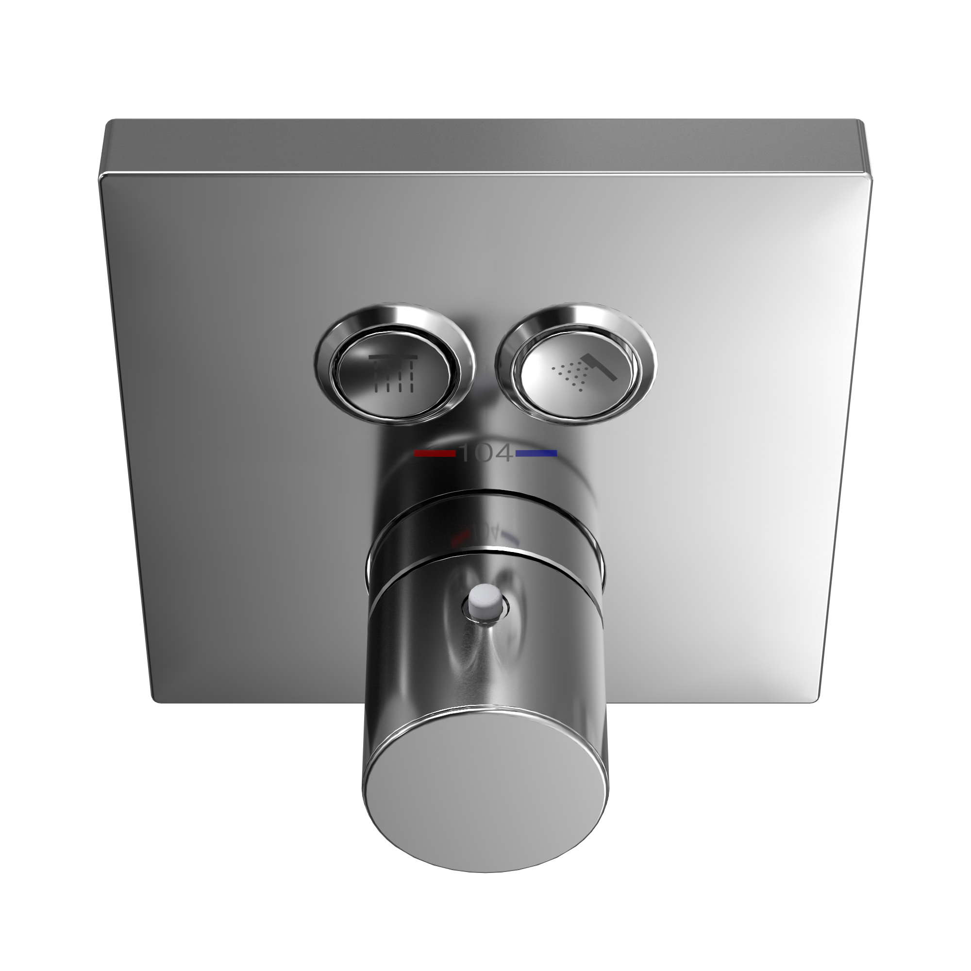 Toto Square Thermostatic Mixing Valve with 2-Function Shower Trim, Polished Chrome - TBV02406U#CP