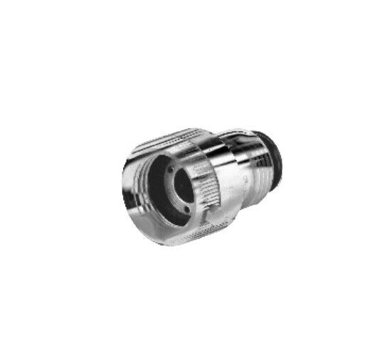 Chrome vacuum breaker valve with threaded brass connections and self-draining mechanism.