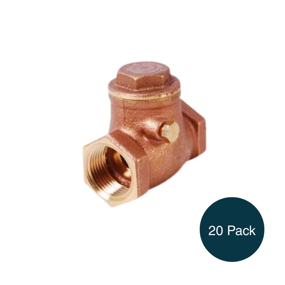 Legend Valve 105-104NL Swing Check Valve 3/4 Inch FNPT Brass - 20 Pack
