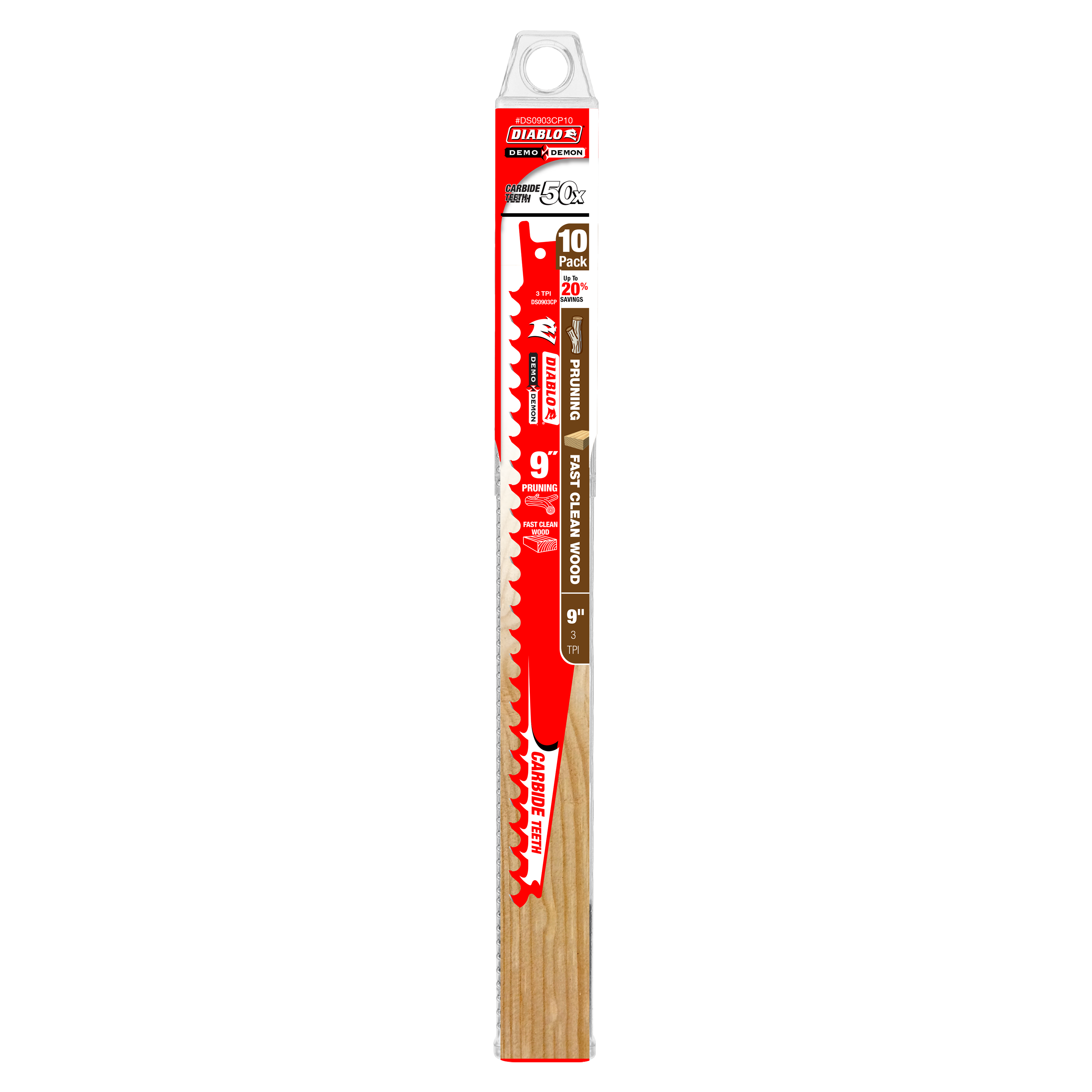 Diablo DS0903CP10 9 in. Carbide Tipped Pruning and Clean Wood Blade (10-Pack)