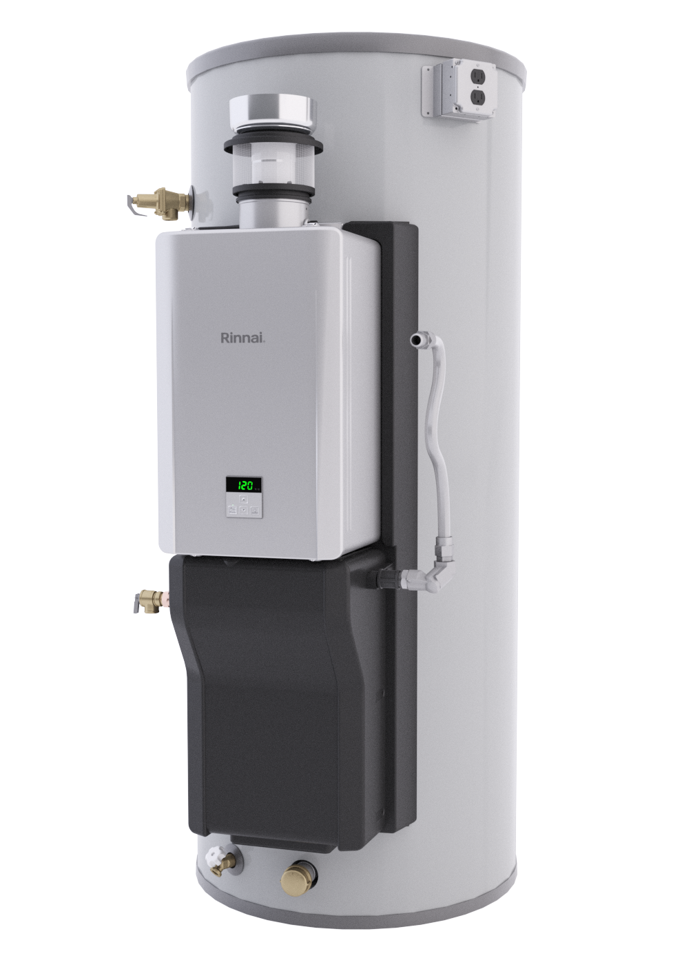 Rinnai Demand Duo R Series 199,000 BTU Indoor Liquid Propane Hybrid Water Heater System with 119 Gallon Tank - CHS199100RECIP