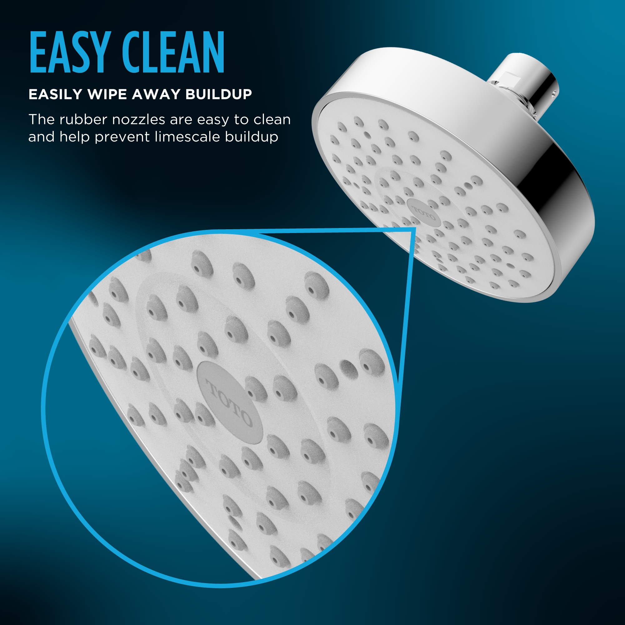 Toto L Series Classic Round Five Spray Modes 4 inch 1.75 GPM Shower Head, Polished Chrome - TBW03001U4#CP