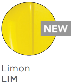 Bright yellow circular color swatch labeled "Limon" with product code "LIM" below.