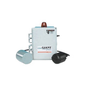 Little Giant Pumps white control system box with red alarm beacon and two sensor floats.