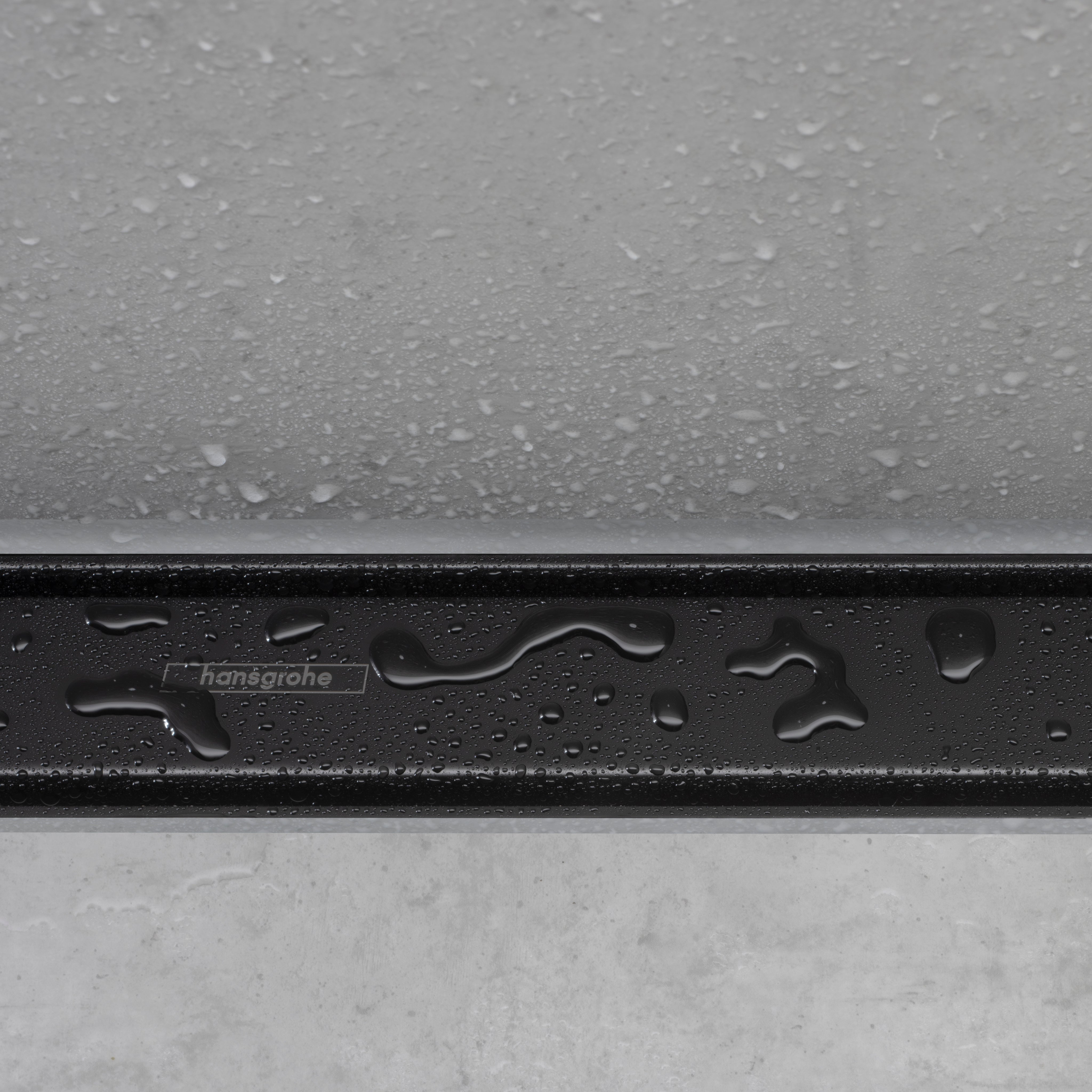 hansgrohe 56041671 RainDrain Match Trim Zero/ Tile 39 3/8" with Height Adjustable Frame in Matte Black