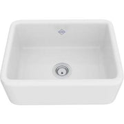 Rohl RC2418WH Shaws Original Lancaster Single Bowl Apron Front Fireclay Kitchen Sink, White